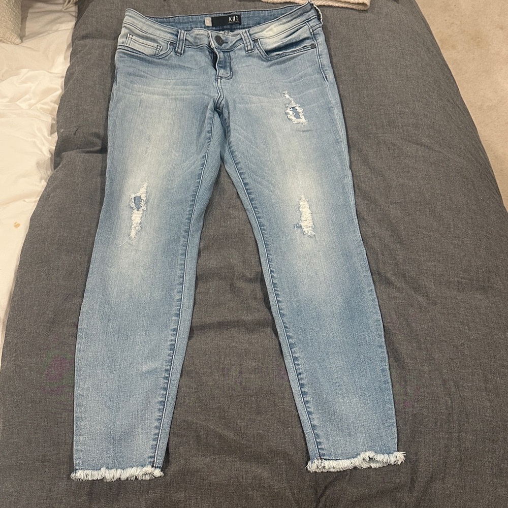 Kut from the Kloth Light Blue Distressed Skinny Jeans